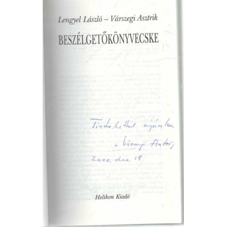 Beszélgető könyvecske (dedikált)