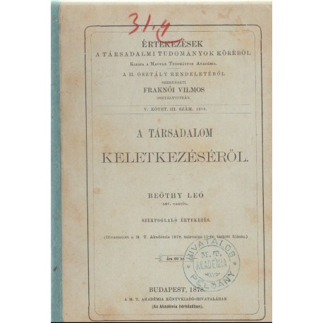 A társadalom keletkezéséről