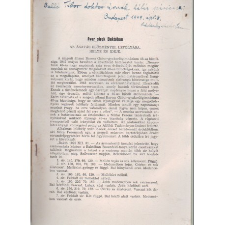 Avar sírok Baktóban (dedikált)