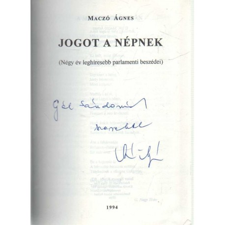 Jogot a népnek (dedikált)