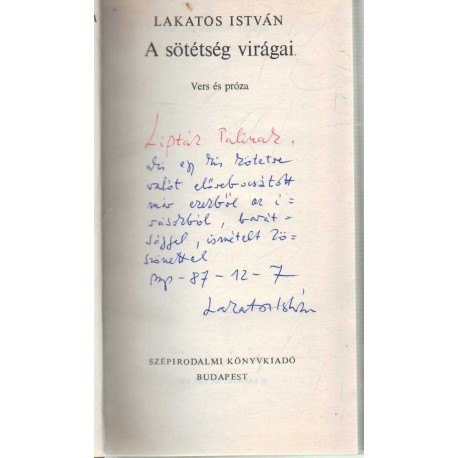 A sötétség virágai (dedikált)