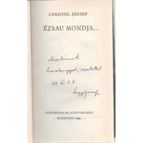 Ézsau mondja (dedikált)