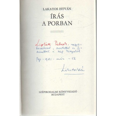 Írás a porban (dedikált)