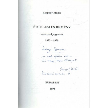 Értelem és remény (dedikált)
