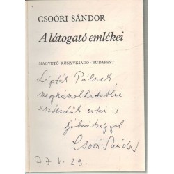 A látogató emlékei (dedikált)