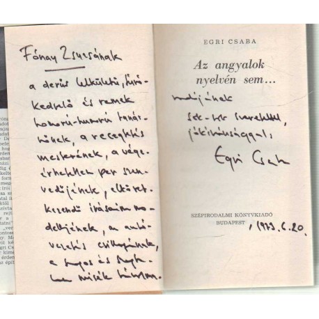 Az angyalok nyelvén se (dedikált)