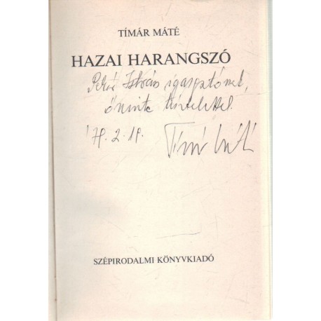 Hazai harangszó (dedikált)
