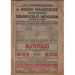 A vidéki hálózatok betűrendes távbeszélő névsora