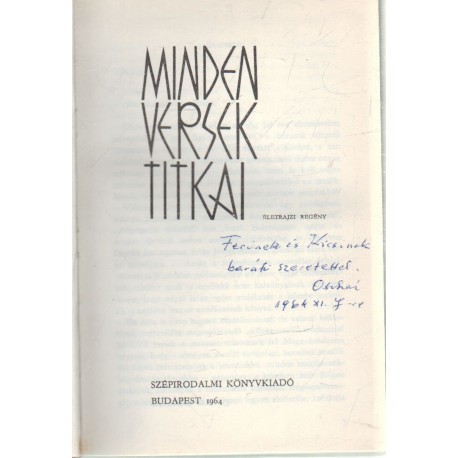 Minden versek titkai (dedikált)
