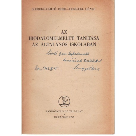 Az irodalomelmélet tanítása (dedikált)