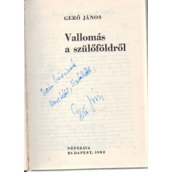 Vallomás a szülőföldemről (dedikált)