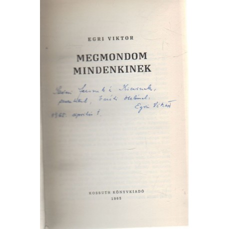Megmondom mindenkinek (dedikált)