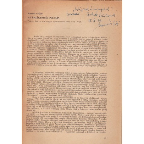 Az érzékenység poétája (dedikált)