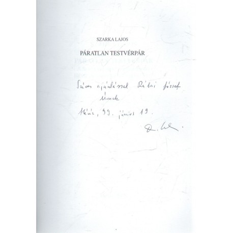 Páratlan tetsvérpár (dedikált)