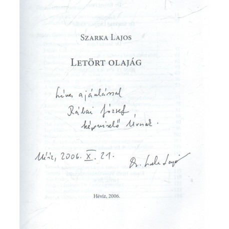 Letört olajág (dedikált)