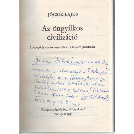 Az öngyilkos civilizáció (dedikált)