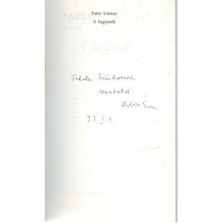 A hagyték (dedikált)