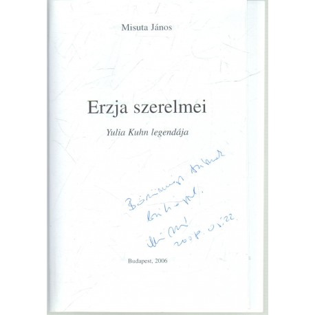 Erzja szerelmei (dedikált)