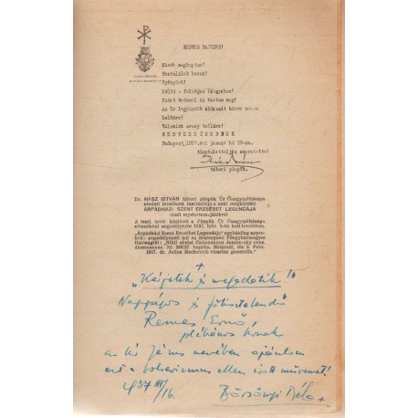 Árpádházi Szent Erzsébet legendája (dedikált)