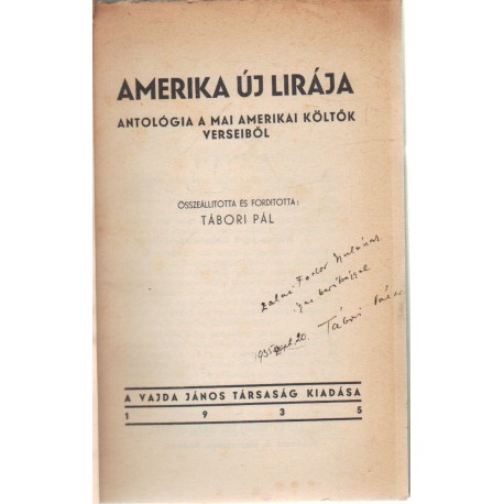 Amerika új lírája (dedikált)