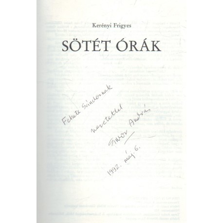 Sötét órák (dedikált)
