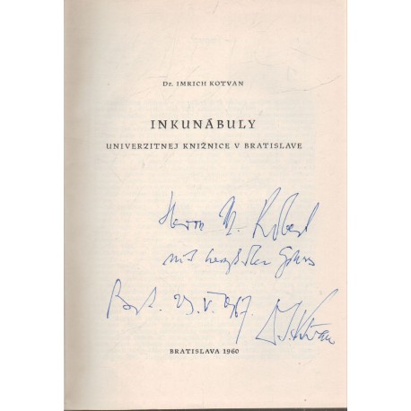 Inkunábuly (dedikált)