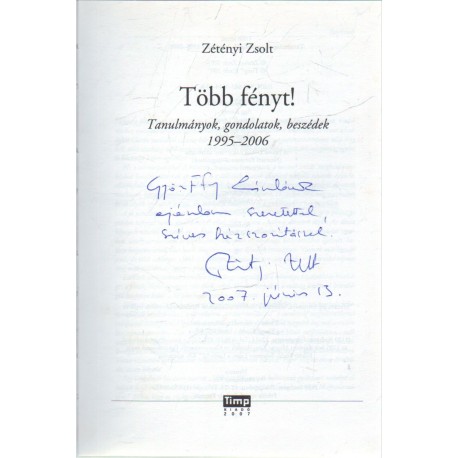 Több fényt! (dedikált)