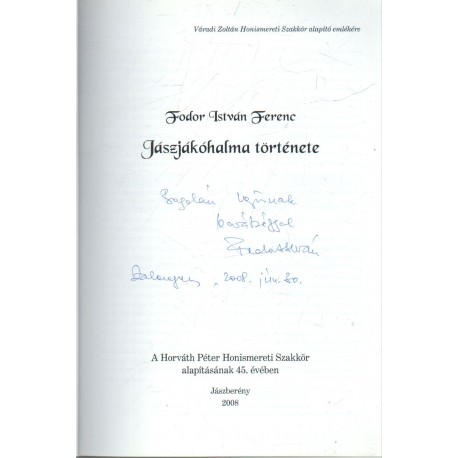 Jászjákóhalma története (dedikált)