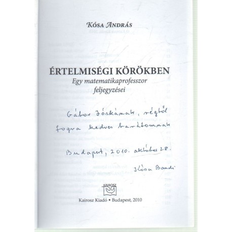 Értelmiségi körökben (dedikált)