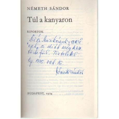 Túl a kanyaron (dedikált)