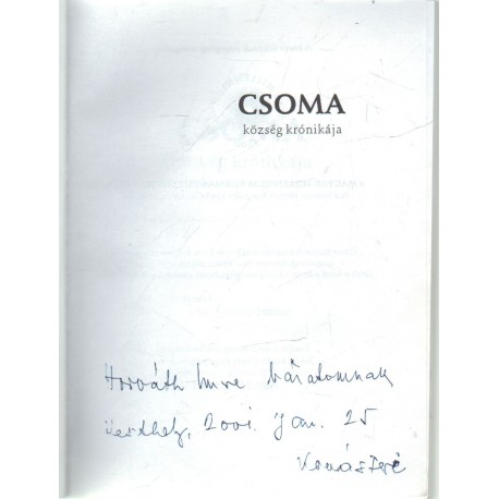 Csoma község krónikája (dedikált)