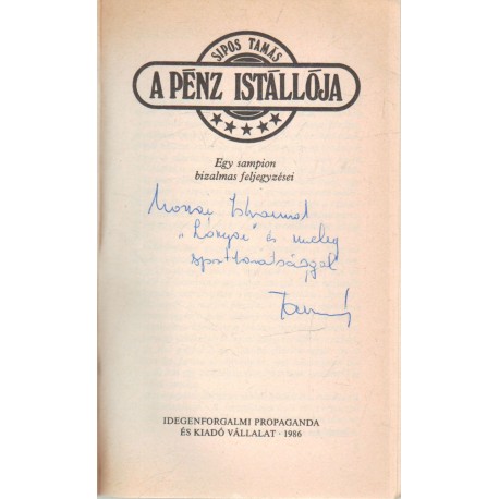 A pénz istállója (dedikált)