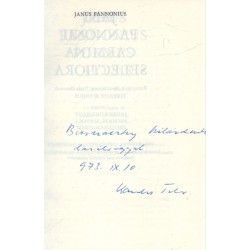 Janus pannonius Poemes Choisis (dedikált)