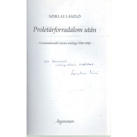 Proletárforradalom után (dedikált)