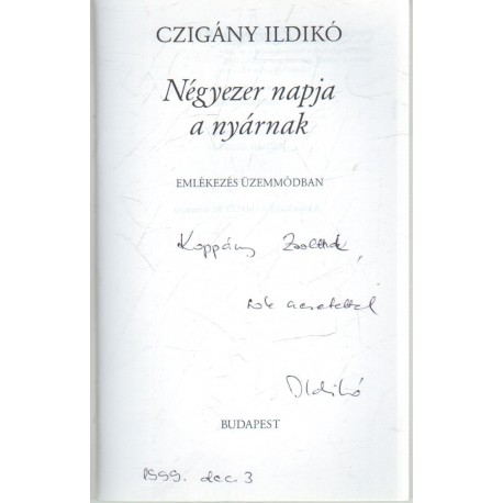 Négyezer napja a nyárnak (dedikált)