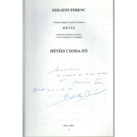 Hévízi csoda-tó (dedikált)