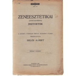 Zeneesztétikai (zenetudományi) jegyzetek