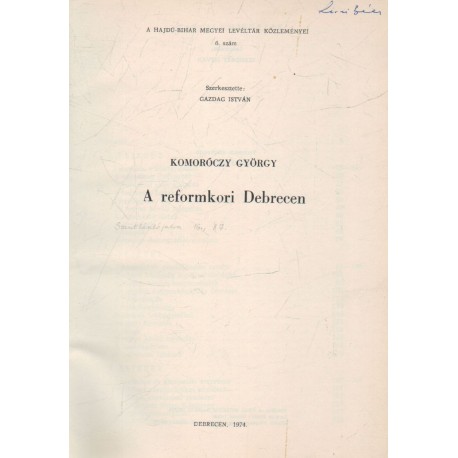 A reformkori Debrecen