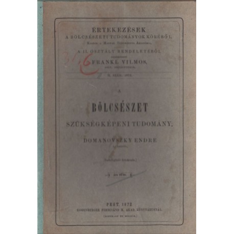 A bölcsészet szükségképeni tudomány