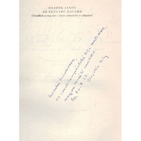 Az egylábú galamb (Dedikált!)