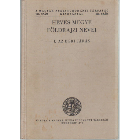 Heves megye földrajzi nevei