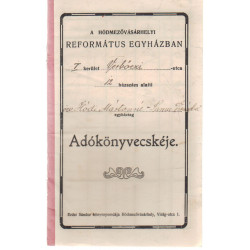 A hódmezővásárhelyi Református Egyház adókönyvecskéje