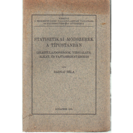 Statisztikai módszerek a típustanban