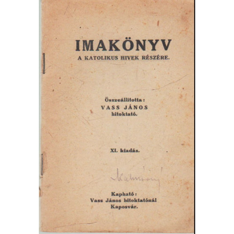 Imakönyv katolikus hívek részére