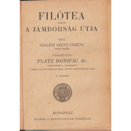 Filotea vagyis a jámborság útja